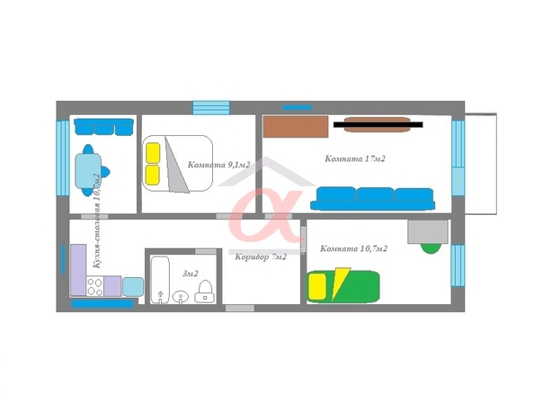 
  Продается 3-комн. квартира, 61.1 м², Волгоградская ул, д. 24а
. Фото 22.