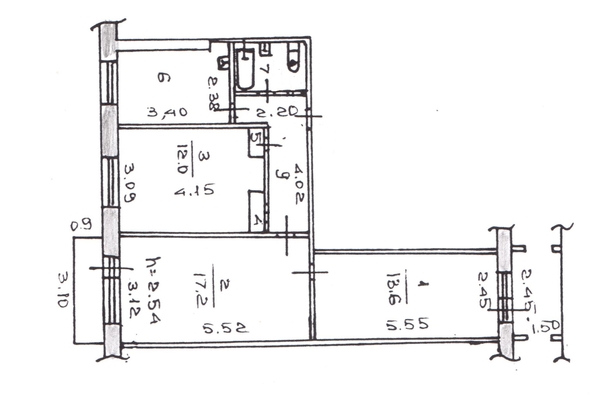 
   Продам 3-комнатную, 63.3 м², Новоселов  ул, 40

. Фото 19.