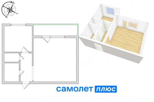 
   Продам 1-комнатную, 34.8 м², Комсомольский пр-кт, 53

. Фото 30.