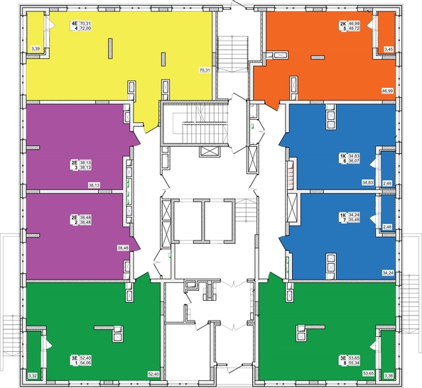 
   Продам 2-комнатную, 38.48 м², 7 высот, дом 9

. Фото 5.