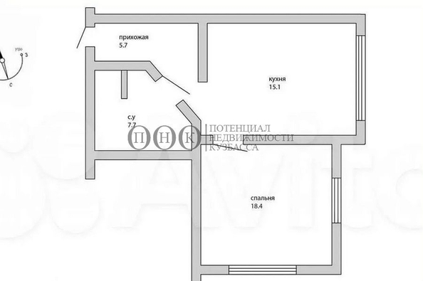 
   Продам 2-комнатную, 49.3 м², Дружбы ул, 31А

. Фото 1.