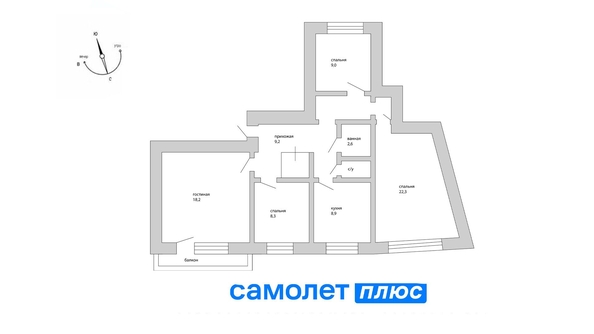 
   Продам 4-комнатную, 87.3 м², 

. Фото 8.