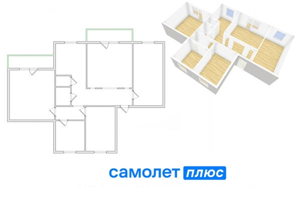 
  Продается 4-комн. квартира, 100.5 м², Комсомольский пр-кт, д. 63
. Фото 2.