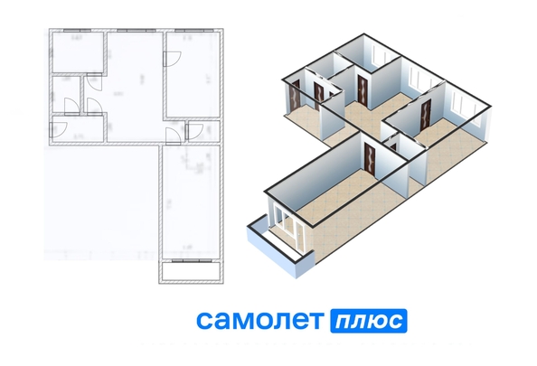 
   Продам 3-комнатную, 54.6 м², Ленина пр-кт, 76

. Фото 2.