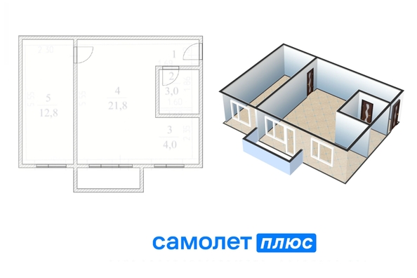 
  Продается 2-комн. квартира, 43.5 м², Базовая ул, д. 14
. Фото 16.