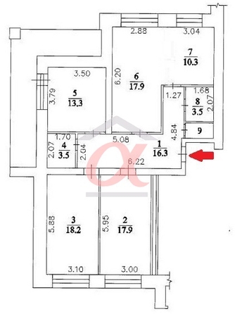 
   Продам 4-комнатную, 102 м², Свободы ул, 31

. Фото 6.