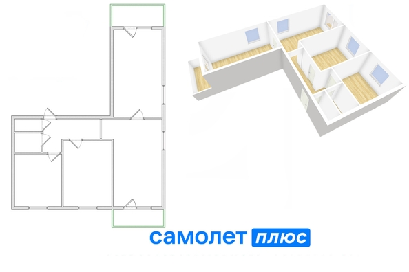 
   Продам 3-комнатную, 66.3 м², Ленинградский пр-кт, 40Б

. Фото 1.