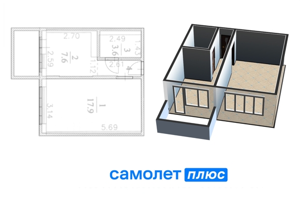 
   Продам 1-комнатную, 31.6 м², Рекордная ул, 19

. Фото 1.