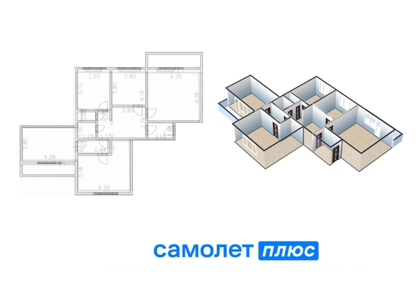 
   Продам 4-комнатную, 83 м², Свободы ул, 19

. Фото 2.