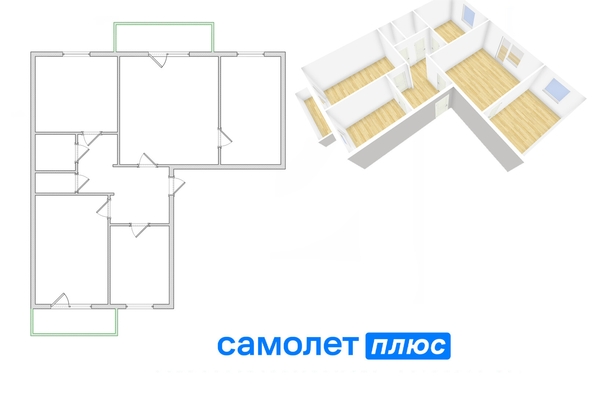 
   Продам 4-комнатную, 84.4 м², Попова ул, 5А

. Фото 2.