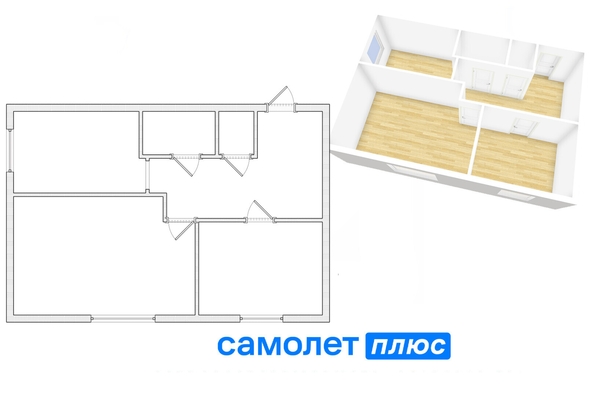 
  Продается 2-комн. квартира, 45.1 м², Школьная ул, д. 25
. Фото 2.
