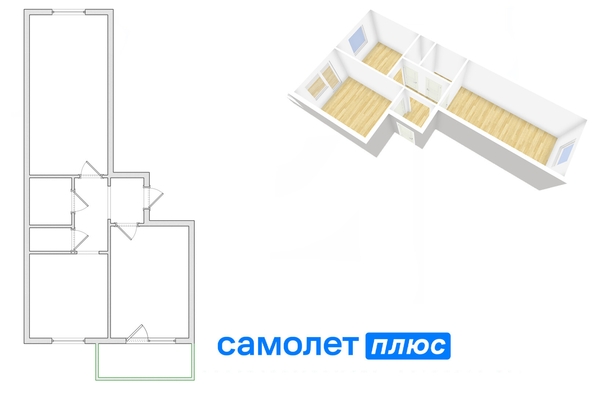 
  Продается 2-комн. квартира, 45.9 м², Рекордный пер, д. 5
. Фото 19.