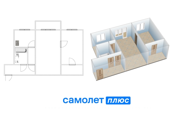 
  Продается 2-комн. квартира, 43.7 м², Дзержинского ул, д. 17
. Фото 2.