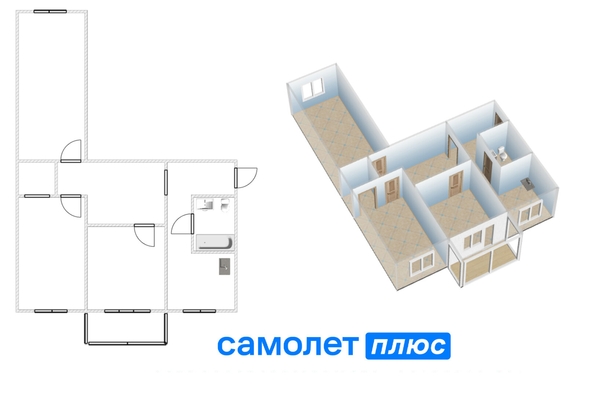
  Продается 3-комн. квартира, 58.1 м², Ленина пр-кт, д. 50
. Фото 24.