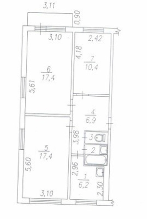 
  Продается 3-комн. квартира 62 м². Фото 8.