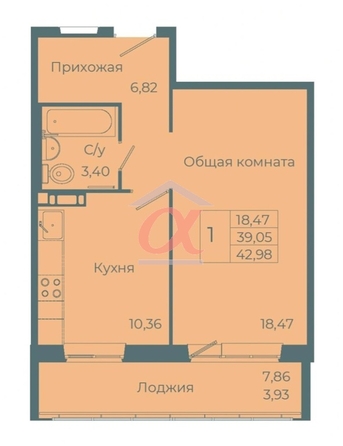 
  Продается 1-комн. квартира 39 м². Фото 24.