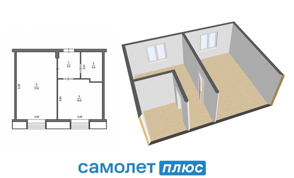 
  Продается 1-комн. квартира 34.4 м². Фото 2.