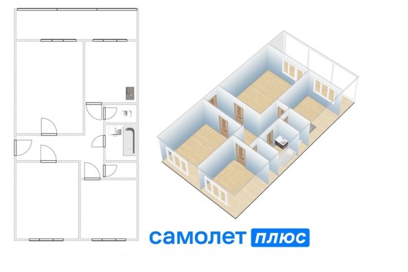 
  Продается 3-комн. квартира 56.7 м². Фото 19.