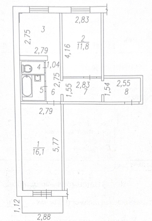 
  Продается 2-комн. квартира 50.9 м². Фото 11.