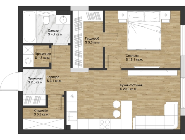 
  Продается 2-комн. квартира 56.5 м², в ЖК Дом на Арочной. Фото 5.
