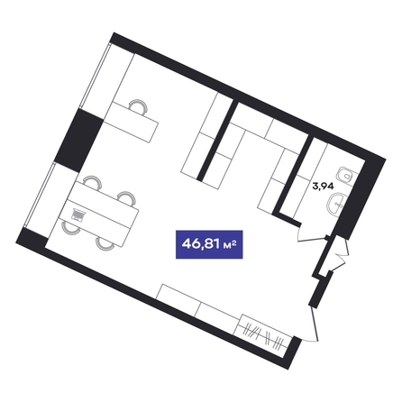 
  Продается универсальное помещение, 46.81 м², АО GAGARIN CITY (Гагарин Сити)
. Фото 2.
