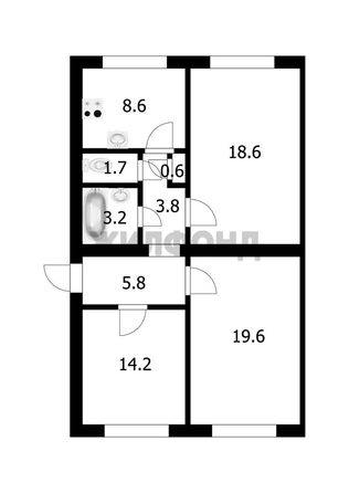 
   Продам 3-комнатную, 76.1 м², Народная ул, 35/1

. Фото 16.