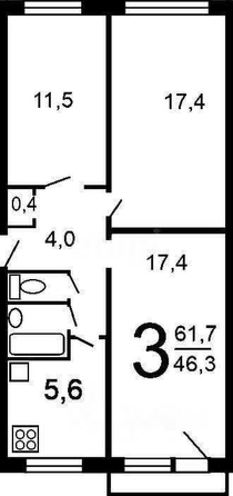 
   Продам 3-комнатную, 60.2 м², Линейная ул, 31/1

. Фото 22.