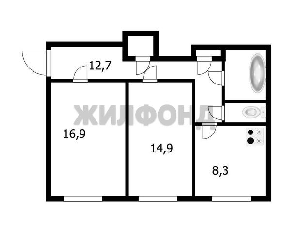 
   Продам 2-комнатную, 58.7 м², Александра Невского ул, 16

. Фото 17.