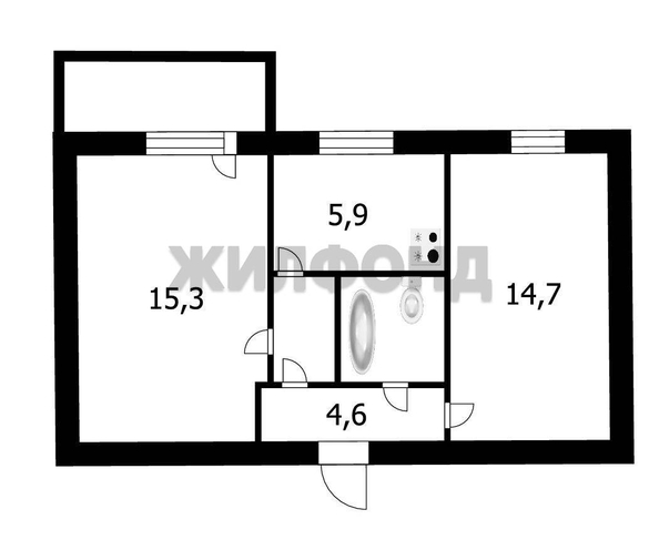 
   Продам 2-комнатную, 44.4 м², Твардовского ул, 10

. Фото 16.