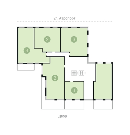 
   Продам 1-комнатную, 42 м², Авиатор, дом 1-2

. Фото 9.