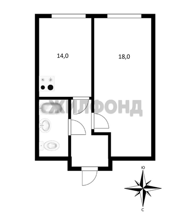 
   Продам 1-комнатную, 40.4 м², 1905 года ул, 85/2

. Фото 15.