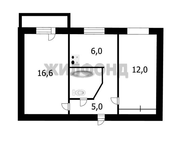 
  Продается 2-комн. квартира, 43.8 м², Линейная ул, д. 41
. Фото 2.