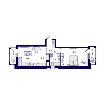 
  Продается 2-комн. квартира, 53.9 м², ЖК Grando (Грандо)
. Фото 1.