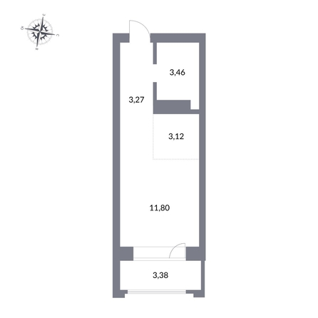 
  Продается студия, 25.1 м², ЖК Державина, 50
. Фото 1.