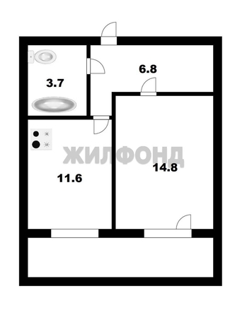 
  Продается 1-комн. квартира, 37.2 м², Романтиков ул, д. 4
. Фото 8.