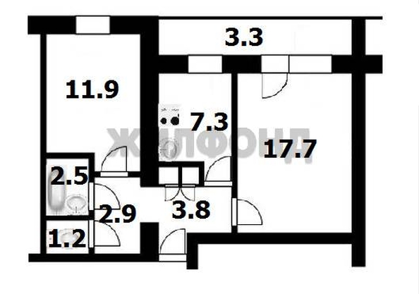 
  Продается 2-комн. квартира, 48.2 м², Выборная ул, д. 108
. Фото 3.