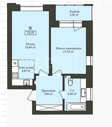 
  Продается 1-комн. квартира, 48.5 м², ЖК Бирюзовая жемчужина-2
. Фото 16.