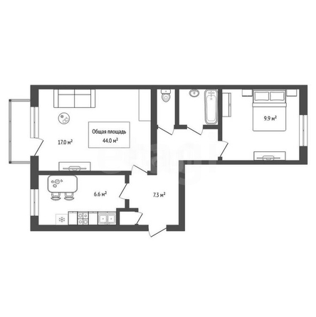 
  Продается 2-комн. квартира, 44 м², Оловозаводская ул, д. 27
. Фото 12.