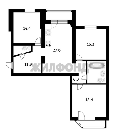 
  Продается 3-комн. квартира, 104.4 м², Фрунзе ул, д. 18/1
. Фото 12.