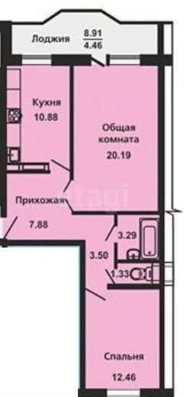 
  Сдается 2-комн. квартира, 59.6 м², Гребенщикова ул, д. 7
. Фото 21.