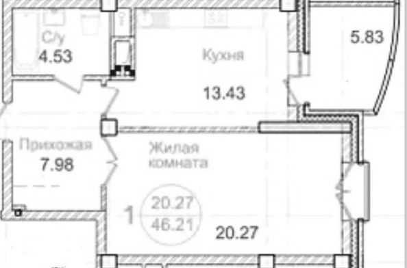 
  Продается 1-комн. квартира, 52 м², Романова ул, д. 55
. Фото 4.
