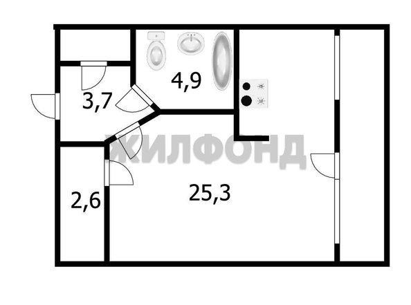 
  Продается 1-комн. квартира, 33.8 м², Немировича-Данченко ул, д. 12/1
. Фото 3.