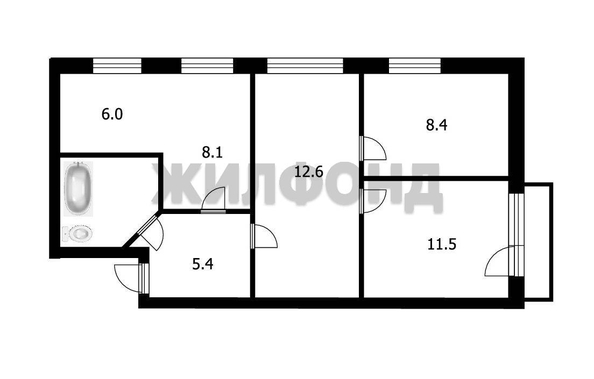 
  Продается 3-комн. квартира, 61.6 м², ЖКО Аэропорта ул, д. 18
. Фото 15.