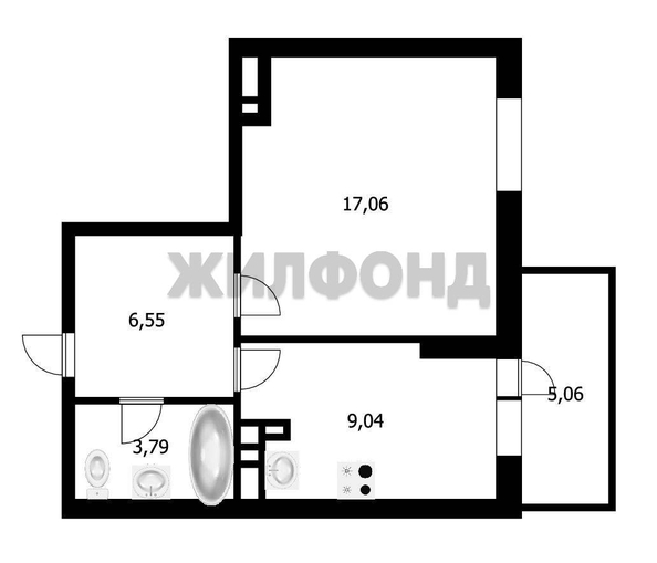 
  Продается 1-комн. квартира, 35.2 м², Романова ул, д. 60
. Фото 9.