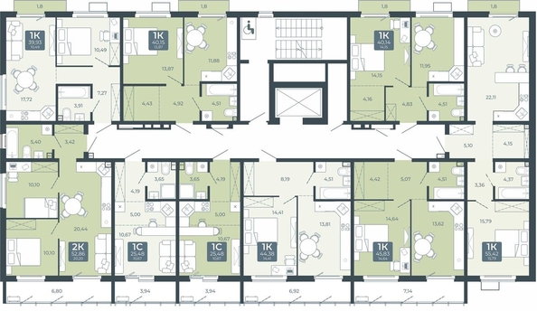 
  Продается 1-комн. квартира, 39.93 м², ЖК Дом в Мичуринском, корпус 2.3
. Фото 1.