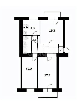 
  Продается 3-комн. квартира, 79 м², Восход ул, д. 18
. Фото 11.
