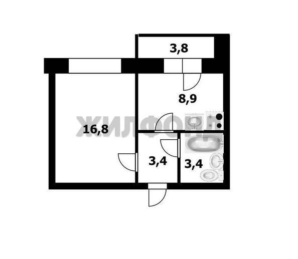 
  Продается 1-комн. квартира, 32.5 м², Титова ул, д. 242/2
. Фото 7.