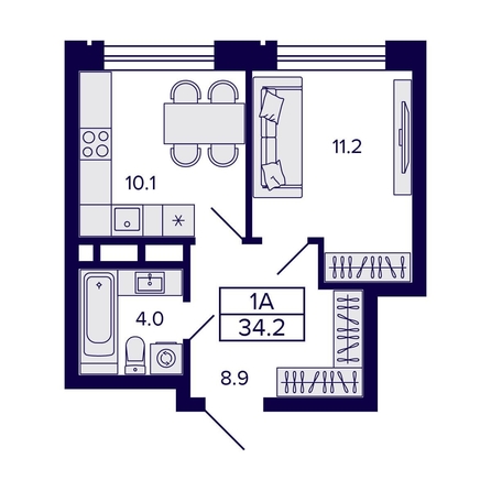 
  Продается 1-комн. квартира, 34.2 м², ЖК Citatum (Цитатум)
. Фото 1.