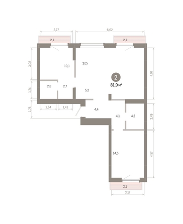 
  Продается 2-комн. квартира 81.9 м², в ЖК Лебедевский квартал, д 1. Фото 3.
