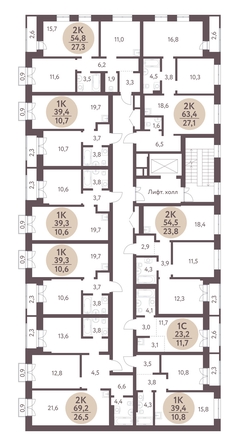 
  Продается 2-комн. квартира, 54.8 м², ЖК Зеленый город, дом 1
. Фото 1.